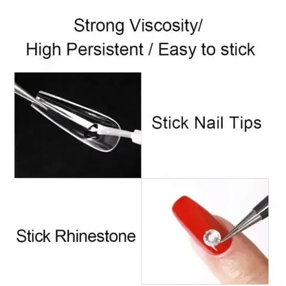 Mxbon Professional Nail Glue for Extensions, Press On Nails & Accessories - 1 Piece (7g Brush Applicator)