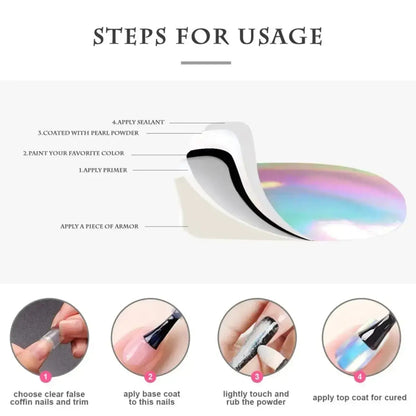 Pearl White Nail Chrome Powder - 1 piece