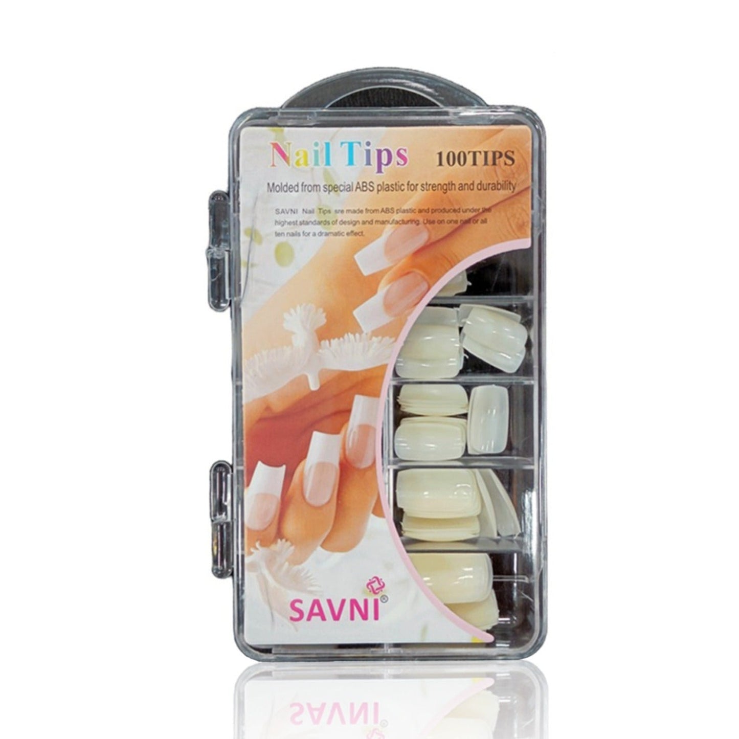 Savni Square Full Cover Nail Tips Natural - 100 Pcs