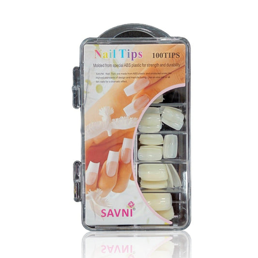 Savni Square Full Cover Nail Tips Natural - 100 Pcs