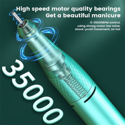 35000 RPM Electric Nail Drill File Pro Rechargeable Portable Manicure Machine - Assorted Color