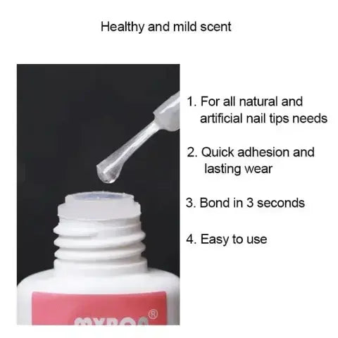 Mxbon Professional Nail Glue for Extensions, Press On Nails & Accessories - 1 Piece (7g Brush Applicator)